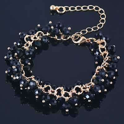 Crystal-Cluster-Adjustable-Bracelet-Colour-Black