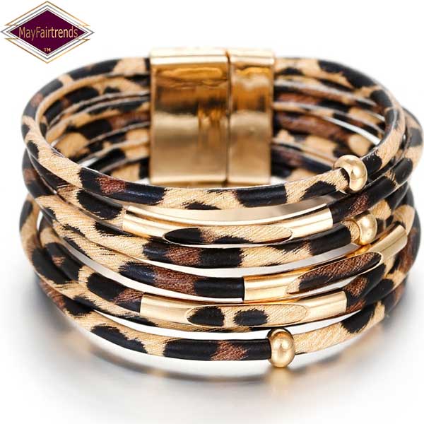 Boho-chic-leopard-bracelet-orange-brown-color