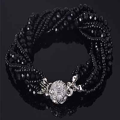 Multi-Strand-Crystal-Beads-Handmade-Bracelet-color-black-mayfairtrends