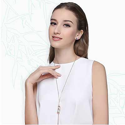 Necklace  Art Deco Lucky Crystal Bamboo Charm