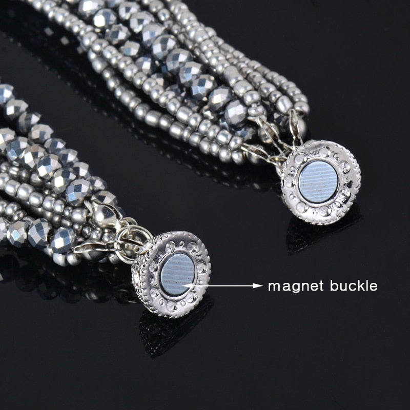 Multi-Strand Crystal Beads Handmade Bracelet